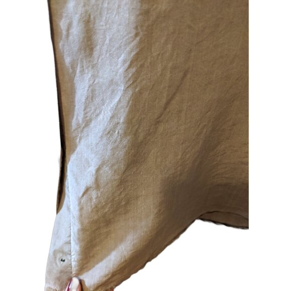 Vintage 80s Bloor & Yonge Pure Silk Blouse Long Sleeve Beige Utility Western L - Picture 9 of 9